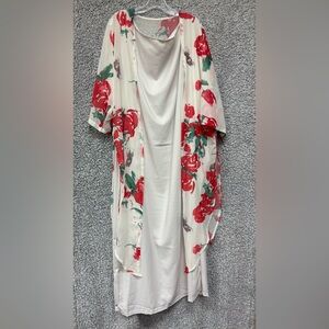 Floral Red and White Women's Top
